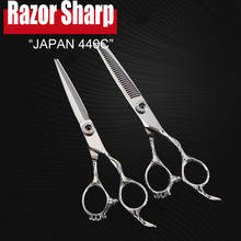 Tijeras de peluquería de 6 pulgadas, juego profesional de alta calidad para cortar el cabello, accesorios de barbería y salón, Japón 440C 2024 - compra barato