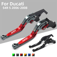 Alavanca de freio e embreagem dobrável cnc, ajustável, 16 cores, para ducati s4rs, s4r, s 2006, 2007, 2008 2024 - compre barato