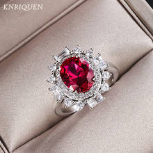 Женское Винтажное кольцо с имитацией рубина, серебро 2021 пробы, 8 х10 мм 2024 - купить недорого