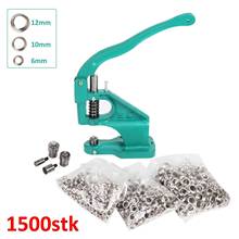 Hand Press Grommet Eyelet Setting Machine with 3 Dies+1500pcs Buttons 6/10/12mm DIY Home Craft Manual Snap Eyelet Press Tools 2024 - buy cheap