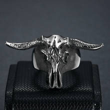 Goat Head Skull Rings Gothic Animal Rings For Men Bafomet Demon 316L Stainless Steel Punk Rock Biker Jewelry 2024 - buy cheap