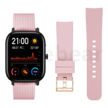 Спортивный силиконовый ремешок для часов для Xiaomi Huami Amazfit GTS/GTR 42 мм/Bip Lite Смарт-часы браслет Цветной заменяемый браслет 2024 - купить недорого