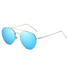 Óculos de sol polarizado feminino, armação grande para tendências, espelho colorido para dirigir 2024 - compre barato