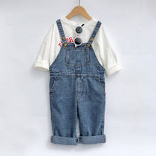 Korean New Children's Jeans Baby Boys and Girls Denim Overalls 2020 Korwan Kids Girls Solid Strap Jeans Jumpsuits Trousers 2-7Y 2024 - buy cheap