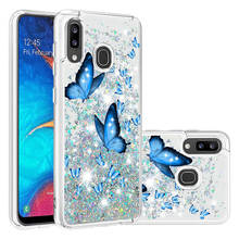 For Samsung Galaxy Wide4 A20 A30 Cute Glitter Flow Liquid Silicone Cover Wide 4 SM-A305FN/DS SM-A205FN/DS SM-A205S Bumper Case 2024 - buy cheap