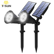 T-SUNRISE 2 шт., водонепроницаемый садовый Точечный светильник на солнечной батарее 2024 - купить недорого