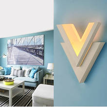 Luminária de parede led acrílica moderna para uso interno, arandela em formato de v, luz branca para decoração de parede, para casa e sala de estar 2024 - compre barato