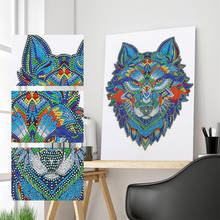 Pintura de diamantes 5D para manualidades, forma especial, personaje de lobo de dibujos animados, Animasl, punto de cruz, bordado 2024 - compra barato