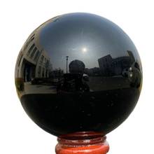 60-230mm Natural Black Obsidian Sphere Crystal Ball Healing Stone + Free Stand 2024 - buy cheap