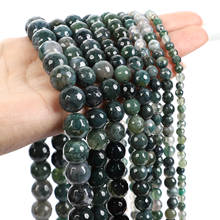 16"Strand Natural Stone Beads Faceted Green Agates Round Loose Spacer Beads For Jewelry Making Bracelet Necklace 4-12mm 2024 - buy cheap