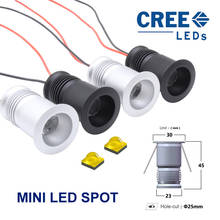 12pcs/lot small led spot lights 12V 24VDC cree led 1W bathroom wash room cabinet mini spotlight stairway wall recessed led lamps 2024 - compre barato