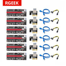 RGEEK 009S PCIe PCI-E PCI Express Riser Card cabo 1x to 16x USB 3.0 Cable SATA to 4Pin IDE Molex Power Supply for BTC Miner 2024 - buy cheap