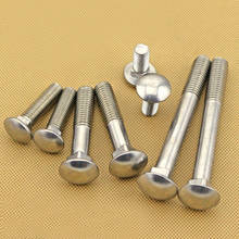 2pcs 1/2-13 304 stainless steel round head carriage screws pan headed square neck screw shelf bolts bolt DIN603 2024 - buy cheap