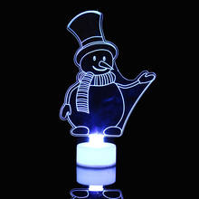 Снеговик Новый многоцветный светодиодный прозрачный акриловый Рождественский светильник для настроения ночник для рождественской елки Украшение для свадебной вечеринки 19SEP26 2024 - купить недорого