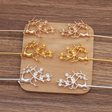 10 Pieces Metal Deer Shape Hair Sticks Hairpins Handmade Setting Diy Hair Accessories For Women 2024 - buy cheap