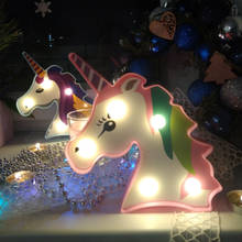 Праздничное украшение в вечерние единорога, светодиодный 3D светильник в виде единорога для домашнего декора, Рождественская Светодиодная лампа для спальни, светильник на день рождения, Рождество 2024 - купить недорого