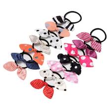 Women Girl Cute Long Rabbit Ears Bowknot Elastic Hair Rope Polka Dot Stripe Heart Cloth Rubber Band Metal Buckle Ponytail Holder 2024 - buy cheap