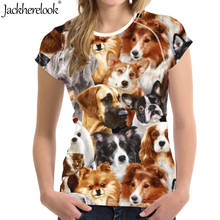 Jackherelook Cartoon Dog Animals Pattern Summer Women's Clothes Fashion O-neck Tshirt Casual Streetwear Tops Tees Camiseta Mujer 2024 - buy cheap