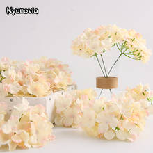 Kyunovia 50pcs Artificial Silk Hydrangea Flower Head Ball Chrysanthemum Wedding Path Home Hotel DIY Flower Wall Accessories KY34 2024 - buy cheap