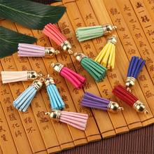 500pcs 40mm GoldCCB Cap Tassel Vintage Faux Leather Tassels For DIY Jewelry Making Fringe Keychain Cellphone Straps Pendant 2024 - buy cheap