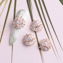 5 pçs tn4975 liga de luxo zircão flor arte do prego cristais jóias unhas strass acessórios suprimentos decorações encantos 2024 - compre barato