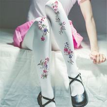 80D Japanese Thight Lolita Stockings Panty Hose Cosplay Pantynose Rose Flower Printed Stockings Socks D414 2024 - buy cheap