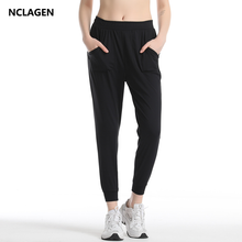 NCLAGEN Leggings Sport Women Fitness High Waist Loose Casual Yoga Pants With Pockets Breathable Gym Workout Running OOTD Tights 2024 - buy cheap