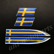 4pcs Sweden Flag Car Trunk Fender Emblem Badge Decals Sticker Gift Saab 2024 - buy cheap