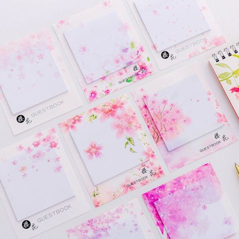 Cute Kawaii Flower Blossoms Memo Pad Creative Sticky Notes Stationery Sticker Planner Stickers Notepads Office School Supplies 2022 - buy cheap