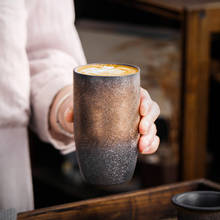 Taza de café de cerámica Retro japonesa, café Latte dorado, regalo creativo para el hogar, gusto clásico, tazas de moda, tazas de café sin mango 2024 - compra barato