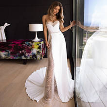 Женское свадебное платье без рукавов, длинное платье с юбкой годе и шлейфом 2024 - купить недорого