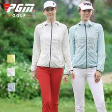 Pgm Women Long Sleeve Golf Jacket Summer Sunscreen Thin Shirts Ladies Full Zip Quick-Dry Coat Hooded Golf Clothing 3 Colors 2024 - buy cheap