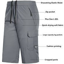 Pantalones cortos de secado rápido para hombre, Bermudas de playa con bolsillo y cremallera, transpirables, talla grande L-7XL,8XL, Verano 2024 - compra barato
