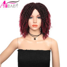 14Inch Crochet Braids Wigs For Black  Women Synthetic Heat Resistant Ombre Black Bug Twist Afro Wig Alibaby 2024 - buy cheap