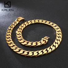 17mm Gold Color Polish Heavy Chunky Cuban Link Chains Necklace For Men 316 Stainless Steel Long Necklaces 2024 - buy cheap