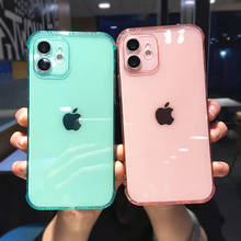 Ottwn Solid Phone Case For iPhone 11 Pro Max 12 Pro X XR XS Max 7 8 Plus SE 2020 Candy Color Clear Soft Silicone TPU Back Cover 2024 - buy cheap