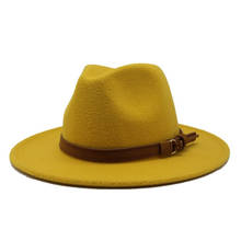 Aba larga Outono Feminino Fedoras Top Hat Cap Jazz Chapéu Fedora de Lã Para Os Homens de Inverno de Lã Moda Chapéu Chapeau Femme chapéus pretos 2024 - compre barato