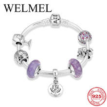 100% 925 Sterling Silver CZ Letter Murano Beads Charm Bracelets & Bangles For Women Wedding/Party Gift Bracelet Femme Jewelry 2024 - buy cheap