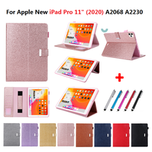 Luxury Shining Tablet Case For Apple iPad Pro 11 2020 Cover With Hand Strap Case for iPad Pro 11 Case Wallet Card Slots Holder 2024 - buy cheap