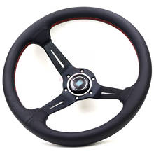 Universal Deep Black Spoke 350mm 14'' Leather Rally Car Drift Race Drifting Sport ND Racing Steering Wheel 2024 - buy cheap