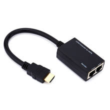 Repetidor extensor HDMI sobre RJ45 CAT5e CAT6 LAN Ethernet Balun, admite repetidores extensores Balun de Color profundo 2024 - compra barato