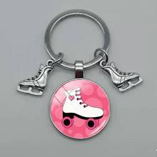 Charm pendant keychain skating glass keychain art photo convex round cute keychain jewelry 2024 - buy cheap