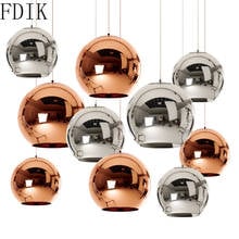 Modern Plating Pendant Lights Led Hanging Lamp 15cm/20cm/25cm Glass Ball Indoor Lighting Fixture for Living Room Kitchen Coffee 2024 - buy cheap