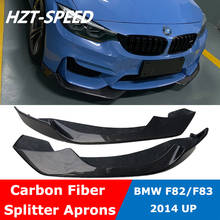 F82 AC Стиль углеродного волокна обода протектор передний бампер автомобиля боковой сплиттер фартуки для BMW F82 F83 M3 M4 модификация 2014 Up 2024 - купить недорого