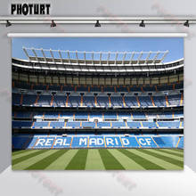 PHOTURT Real Madrid Bernabeu Photography Backdrops Boy Birthday Party Background Football Field Vinyl Photo Studios Props 2024 - buy cheap