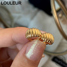 LouLeur French 925 Sterling Silver Hoop Earrings Golden Croissants For Women Personality Fashion Earrings Silver 925 Jewelry 2024 - buy cheap