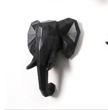 BLACK WHITE WALL MOUNTED ELEPHANT HEAD TROPHY WALL ART PLAQUE HUNT SCULPTURE-FAUX TAXIDERMY MODERN HANGING HOME DECOR ORNAMNENT 2024 - buy cheap