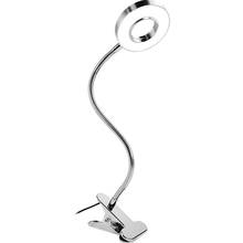 Клип на лампа для чтения светильник USB Светодиодный Настольные лампы зажим, 360 градусов гибкая шея, Белый/3-Цвет светильник, передвижные компьютерные столы для офиса 2024 - купить недорого