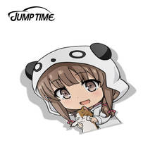 Jump Time 13cm x 11.3cm Car Styling Girly Air Force Gripen PEEK BIG HEAD Car Sticker Window Funny Decal Vinyl Anime Car Stickers 2024 - buy cheap