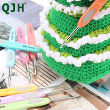 QJH-agujas de ganchillo gancho tejer para el hogar, 8 unidades/juego, mango de plástico de color, aluminio, herramientas de costura hechas a mano, gran oferta 2024 - compra barato